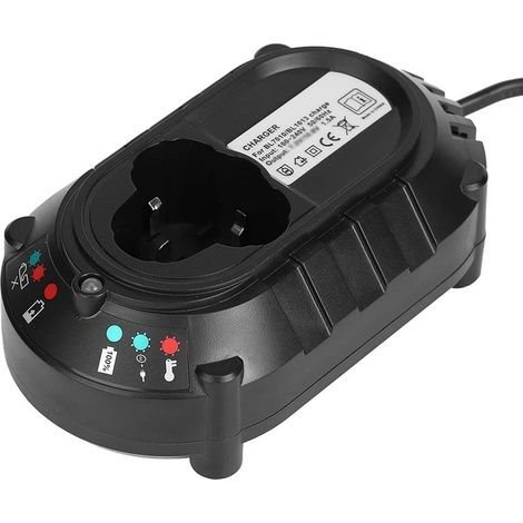 Chargeur de Batterie Li-ion, Chargeur de Batterie Rapide de Remplacement Station de Charge de Batterie au Lithium pour 12V DC 1.5A Makita BL1013 BL7010(Prise européenne) (1/5)