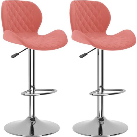 Maison Exclusive - Barhocker 2 Stk. Rosa Samt (1/5)