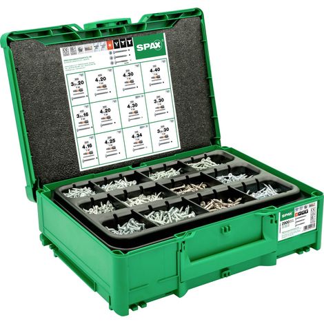 Spax – Assortiment de vis T-STAR plus 2900 PCS – Tête fraisée – 12 dimensions – WIROX – Pour bois dur et teck