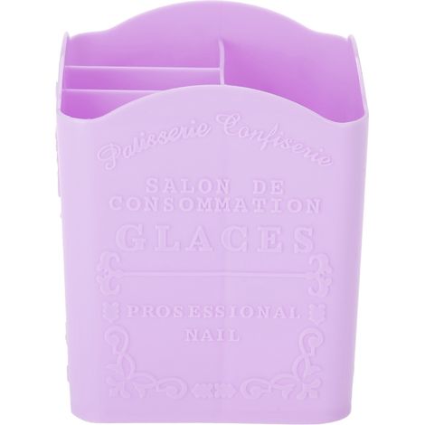 Boîte de rangement pour articles de papeterie, cosmétiques et outils de manucure, motif Tour Eiffel, violette (1/5)