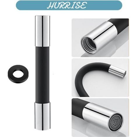 Sonew Tuyau de pulvérisation de robinet 1 Flexible Faucet Extender With Splash-proof Bubbler For Home Use piscine jardin Noir 20cm (1/5)
