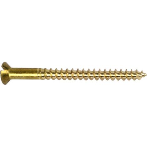 200 Vis Bois Tête Fraisée Fendue 3.5 x 35 mm - Laiton - D-Work