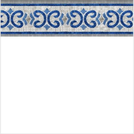 Liner Piscine 75/100 Blanc Frise Oxford Rond Ø4.60m H1.30m