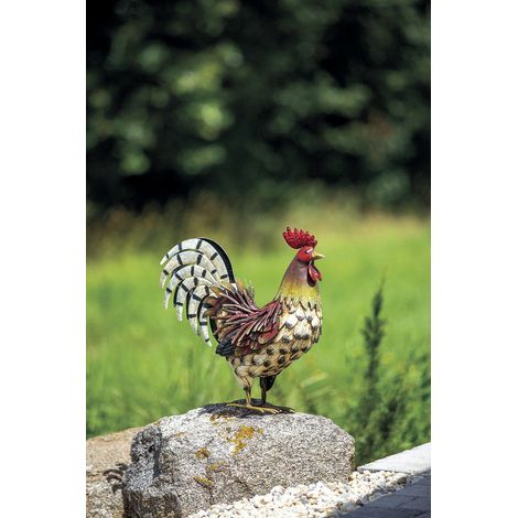 Gallo decorativo Harry estilizado en metal - 34 x 3 x 35 cm NORTENE