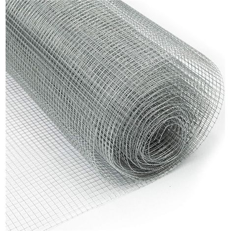 Malla de alambre rígido, malla metálica de 10 mm/0,6 mm para cercas de jaulas para aves de corral, malla de seguridad, barandilla de escaleras (0,9 x 17 m) (1/5)