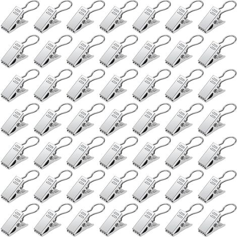 50 pezzi clip per tende in metallo, clip per tende in acciaio inossidabile, ganci decorativi per tende, per camera da letto, bagno, arredamento per la casa, argento