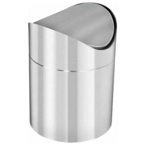 Papelera de baño de acero inoxidable con tapa giratoria y desodorizante. Tratamiento anticorrosión. 30 litros.