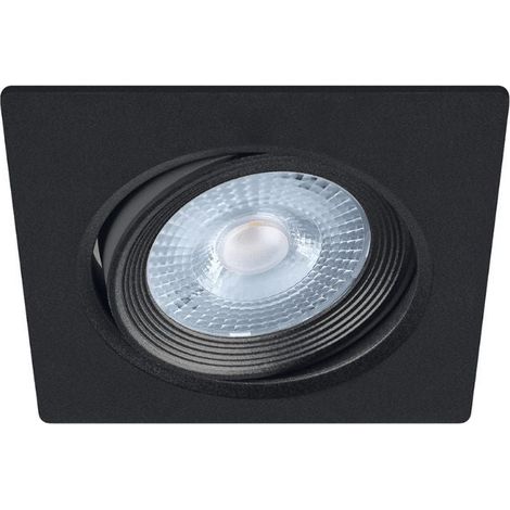 Spot LED Encastrable Orientable 5W Carré SMD - Blanc Chaud  / Noir - SILUMEN