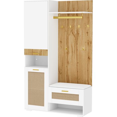 GagaVestiaire d'entrée miroir LED 16 couleurs, banc, 110 cm (1/5)