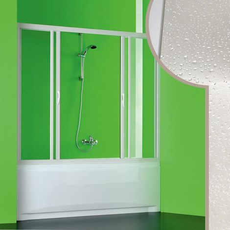 Porta doccia sopravasca h 150 cm mod. Plutone 2 in acrilico 140 cm con apertura centrale (1/4)