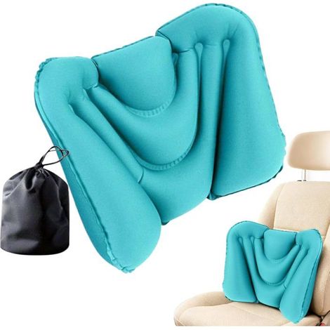 KLVGTIFS PU - Coussin de soutien lombaire pliable pour le bas du dos, coussin de soutien lombaire gonflable Support dorsal pour chaise de bureau-B (1/5)