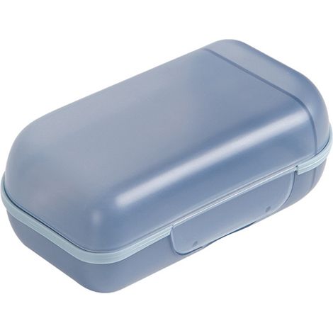 Porte-savon de voyage léger et élégant avec couvercle, idéal pour la maison et les déplacements - Bleu (1/5)