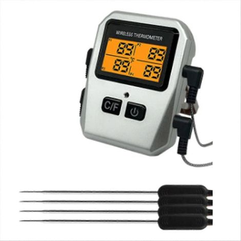 Tuya 100M Kabelloses Lebensmittelthermometer für Fleisch und andere Lebensmittel, Küchenhelfer (Silber) (1/5)