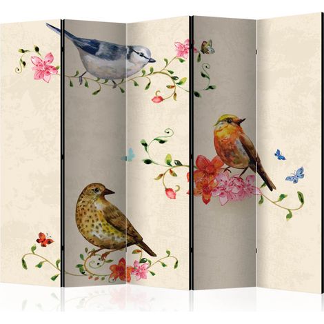 Paravent 5 Volets "Bird Song" 172x225cm (1/2)
