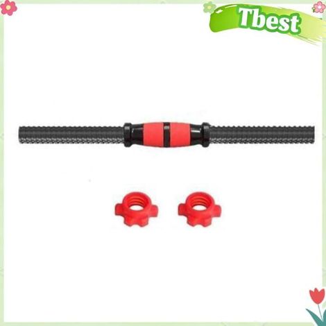 Tbest barre de connecteur d'haltère Barre D'haltère, Bielle D'haltère de 35 Cm avec 2 Colliers à Vis, Accessoires sport barre (1/5)