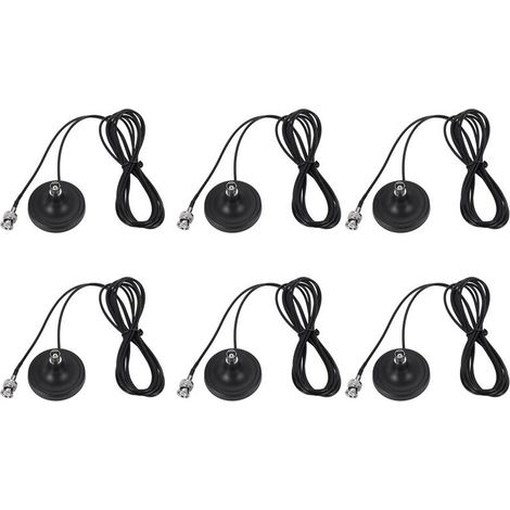 Convient pour 6 supports d'antenne sans fil/supports de microphone, avec aimants, câble RG174 de 3 mètres de long, antenne BNC mâle.