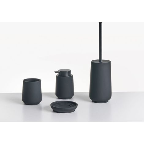 Set di 4 accessori in poliresina nera per il bagno Suches