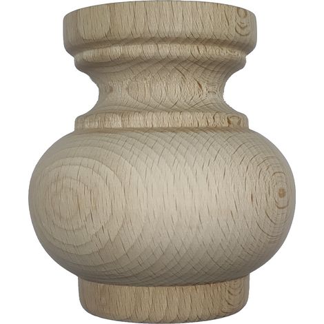 Piede in legno di faggio grezzo per mobili ø 93 x h 100 mm - cod 50002