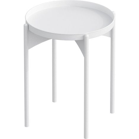 Tavolino con vassoio rotondo in metallo H57 cm - COLE