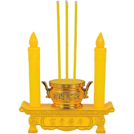 Bougeoir électronique LED rouge, décoration intérieure, chandelier vintage, utilisé pour les salles de culte bouddhistes (1/5)
