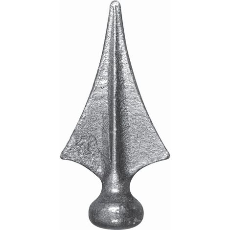 Deco Fer Forge – Pointe de lance en fer forgé 110mm – Base ronde pleine Ø25mm – Fixation par soudure – Compatible avec tube diamètre ≤25mm