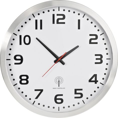 EUROTIME 56863 Funk Wanduhr 50 cm Silber (1/5)