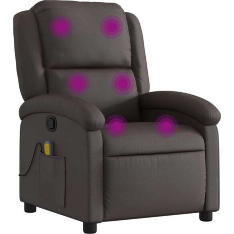 Chaise de massage en cuir véritable – Siège relaxant ergonomique avec chauffage, rouleaux de massage et fonction de reclinaison pour soulager les tensions dorsales (1/5)