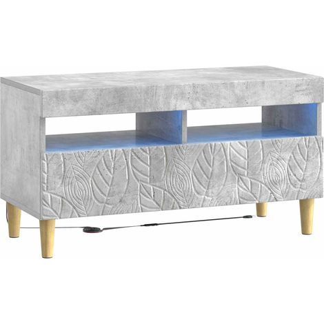 Mueble de TV LED Gris Hormigón Madera de ingeniería vidaXL (1/5)