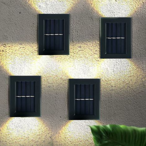 Up and Down Solar Wall Lights, Power-Saving Waterproof Dust-Proof co.ukont Door Light Outdoor Garden Solar up and Down Lights for Garden Door Yard Garage Pathway (4pcs) warm light (1/5)