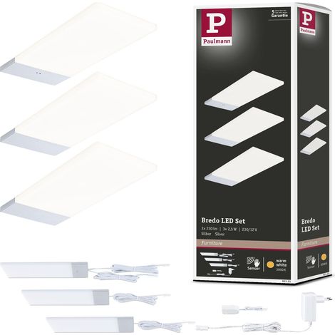 Paulmann Bredo lámpara de iluminación bajo mueble plata elegante