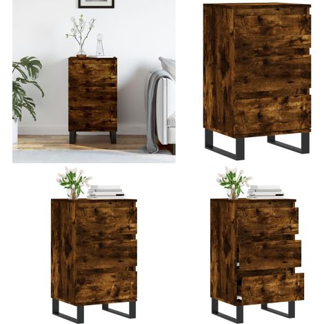 Buffet chêne fumé 40x35x70 cm bois d'ingénierie - Buffet - Armoire - Meuble De Rangement - Mobilier - Décoration Intérieure - Home & Living (1/5)