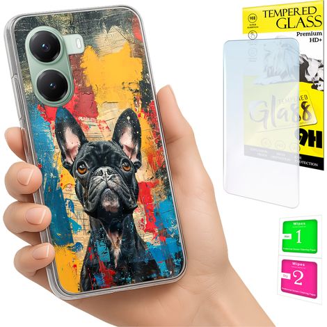 Funda para Xiaomi Poco X7 Pro 5G con foto de perro y cristal 9H. (1/5)