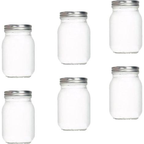 Ensemble de 6 bocaux en verre hermétiques, 500 ml, pour l'organisation de la maison, dans la cuisine et sur le plan de travail.-AquaForge (1/5)