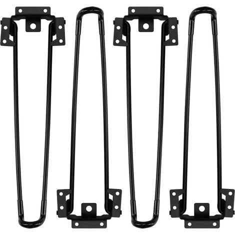 Patas plegables para mesa, 4 unidades, patas plegables tipo horquilla, 20 cm de altura, negras, resistentes, fáciles de instalar, patas plegables para mesa de centro (1/5)