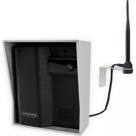 Platine de rue 600m autonome individuelle sans-fil - UltraCOM2 visière argentée antenne : contourner obstacle / pilier (1/5)