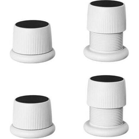Lot de 4 Rehausseurs Réglables Antidérapants pour Meubles, Lits, Canapés, Tables et Chaises, Pieds de Meubles Réglables De 4,1 à 6,3 cm, Blanc (1/5)
