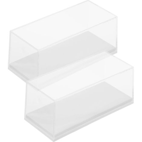2pièces Vitrine Acrylique pour Figurines Présentoirs avec Couvercle Boîtes De Rangement Transparentes pour Modèles De Voitures Cubes Acrylique pour Exposition (1/5)