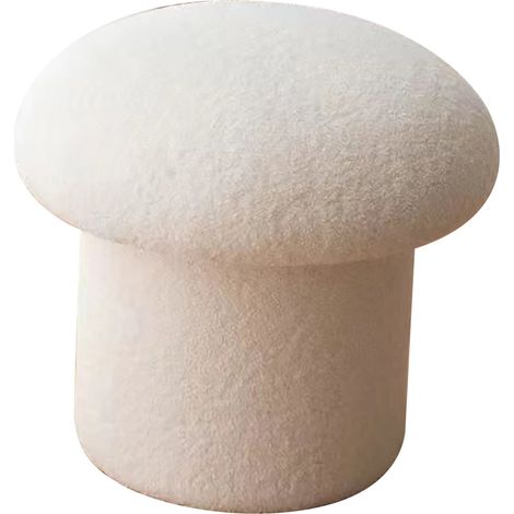 Banc de canapé simple et moderne, élastique, confortable et doux, repose-pieds rond en pin blanc pour la décoration intérieure (1/5)