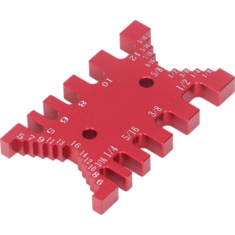 Guide de queue d'aronde, gabarit à tenons, pied à coulisse en aluminium, échelle métrique et impériale, outil de mesure pour menuiserie, rouge (1/5)