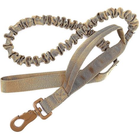 Laisse de dressage tactique Shxx, laisse militaire avec 2 poignées de contrôle pour petits chiens, laisse élastique (longueur environ 95 à 150 cm) Xq-pc183 (1/5)