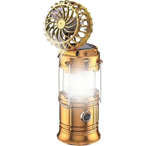 Luce solare da campeggio con ventola integrata Ventola solare da campeggio Luce esterna con attrezzatura di raffreddamento per pesca, spiaggia, escursionismo, picnic e banco da lavoro (1/5)