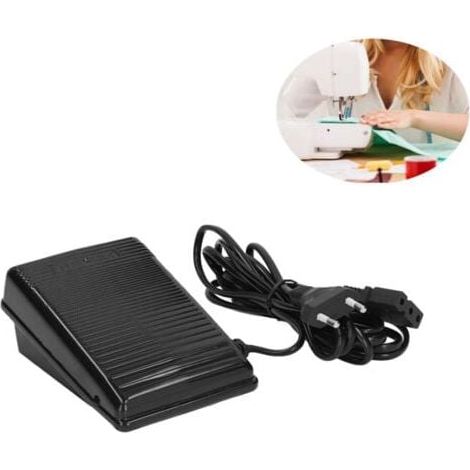 220V Rubber Leather Sewing Machine Pedal, Household Sewing Machine Foot Pedal with Sewing Machine Power Cord (EU Plug) MUMU (1/4)