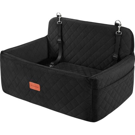 Siège rehausseur pour chien pour voiture, lavable, 2 laisses de sécurité, noir (1/5)