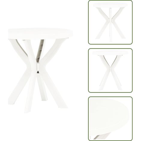 Tavolo da giardino in plastica - vidaXL Tavolo da Bistrot Bianco Ø70 cm in Plastica - Tavolo da esterno