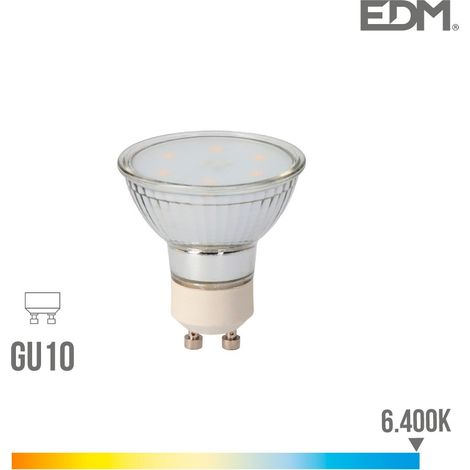 Lampadina LED EDM in vetro dicroico GU10 5W 400lm 6400K Luce fredda Ø5x5,5cm