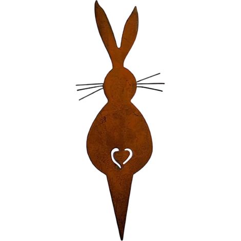 Osterhasen-Ornament aus Schmiedeeisen für den Rasen (1/4)