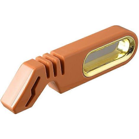 Affûteur de couteaux orange 4 en 1, pierre à aiguiser multifonctionnelle, affûteur manuel, ciseaux, couteaux de cuisine, outils de cuisine (1/5)