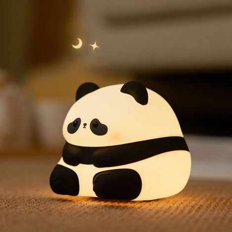 (Panda A) Veilleuse LED en silicone, formes mouton, panda et lapin, rechargeable par USB (1/4)