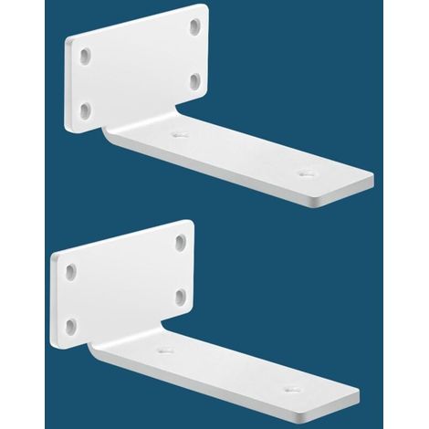 Lot de 2 Equerre Etagere Murale, Supports Pour étagères Lourdes Industrielles, Equerre Charge Lourde, Supports en L, 5 mm d'épaisseur avec Vis (Blanc 15 cm) (1/5)