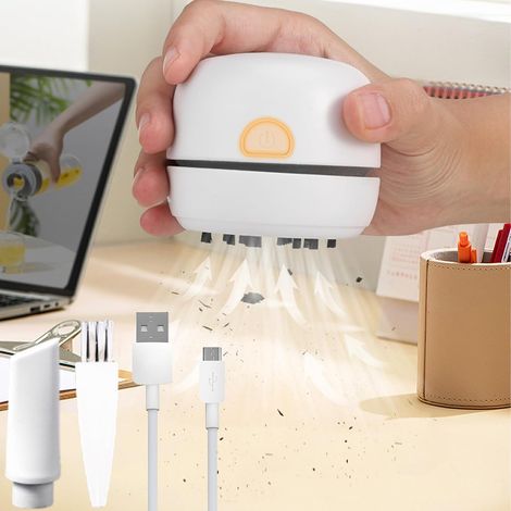Mini aspirateur de bureau 65 x 63 mm – Modèle USB rechargeable sans fil pour débris et poussière (1/5)